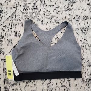 NWT All in Motion Gray/Black Workout Bra Large